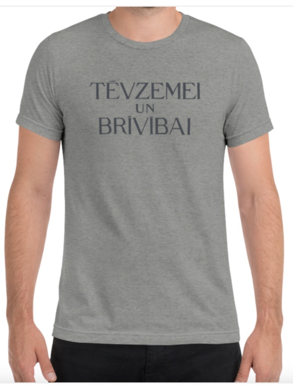 Tēvzemei un brīvibai tshirt Latvian For Fatherland and Freedom Men's size medium